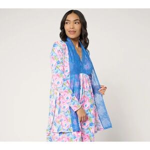 Breezies Lounge Lace Wrap Lake Como,Size IX